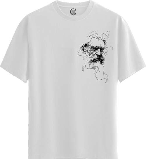 Smoke Skull - %100 Pamuklu Erkek Beyaz Tişört - Premium Quality