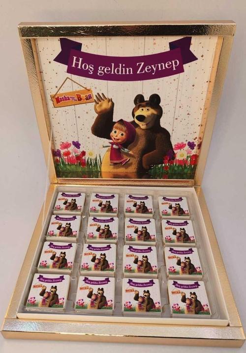 Isme Özel Hoşgeldin Kız Bebek Çikolatası Doğum-Yaş Günü, 32 Adet