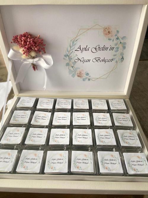 Söz Nişan Gelin Damat Bohçası Çikolatası Kız İsteme Çikolatası 48 Adet