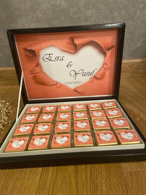 Söz Nişan Kız İsteme Nikah Çikolatası 48 Adet Sevgiliye Eşe Hediye Çikolata