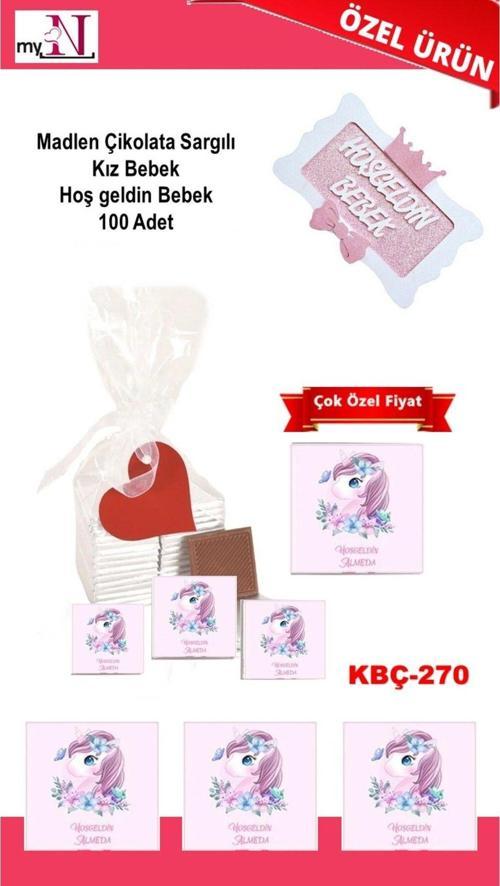 Madlen Çikolata Sargılı Kız Bebek Hoş Geldin Bebek 75 Adet