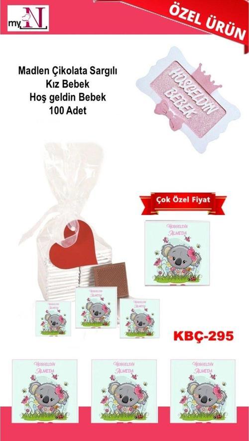 Madlen Çikolata Sargılı Kız Bebek Hoş Geldin Bebek 75 Adet
