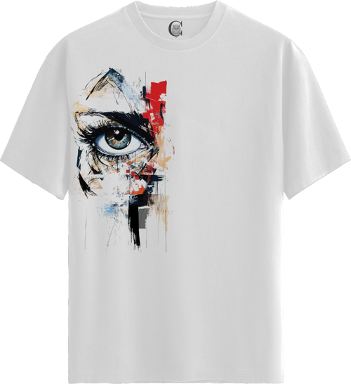Vision Fragment - %100 Pamuklu Erkek Beyaz Tişört - Premium Quality