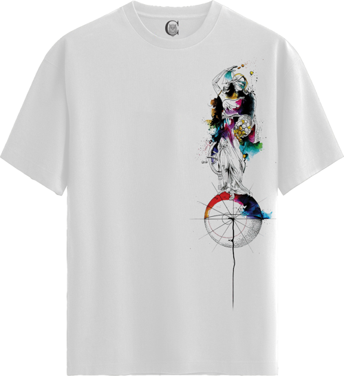 Cosmic Balance - %100 Pamuklu Kadın Beyaz Tişört - Premium Quality