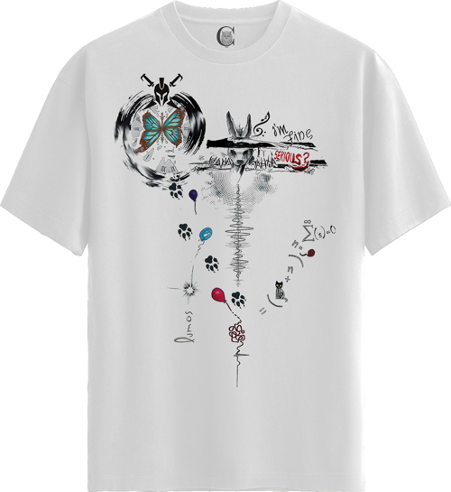 Mystery Art - %100 Pamuklu Kadın Beyaz Tişört - Premium Quality