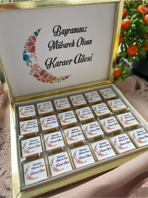 Bayram Çikolatası Isme Özel Hayırlı Bayramlar Şeker Bayramı Hediyelik Bayram Çikolatası