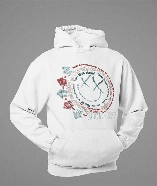 Tasarım Blink-182 Baskılı Unisex Oversize Hoodie