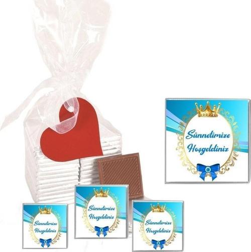 Madlen Çikolata Sünnetimize Hoşgeldiniz Marka 70 Adet Jelatin Poşetli Kalpli Etiketli