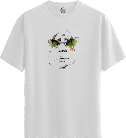 Reflected Vision - %100 Pamuklu Erkek Beyaz Tişört - Premium Quality