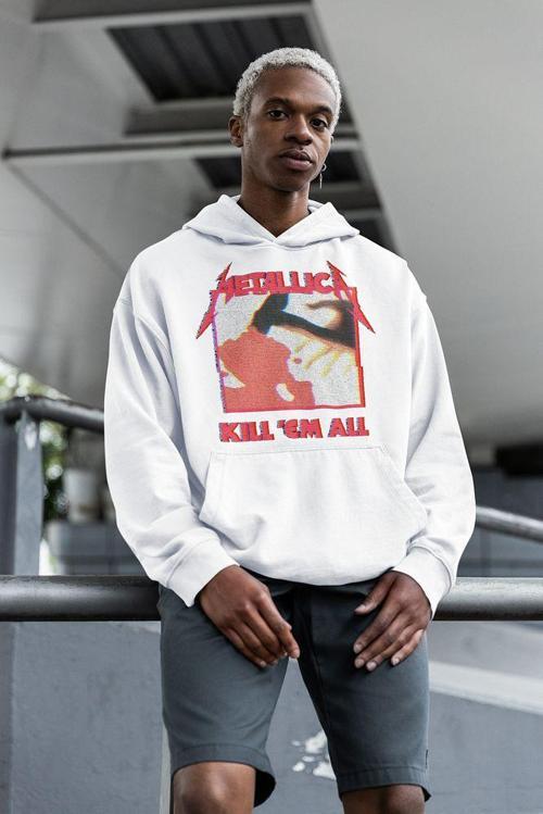 Metallica Kill 'Em All Yazılı Unisex Oversize Rock Metal Grubu Hoodie