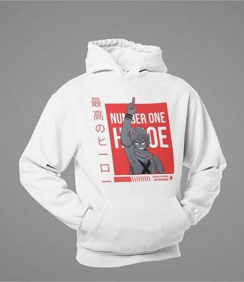 Number One Heroe Baskılı Unisex Oversize Anime Hoodie