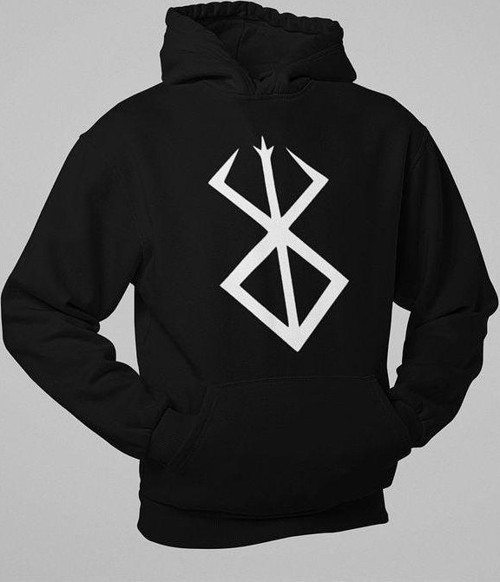 Anime Berserk Logo Baskılı Unisex Oversize Hoodie