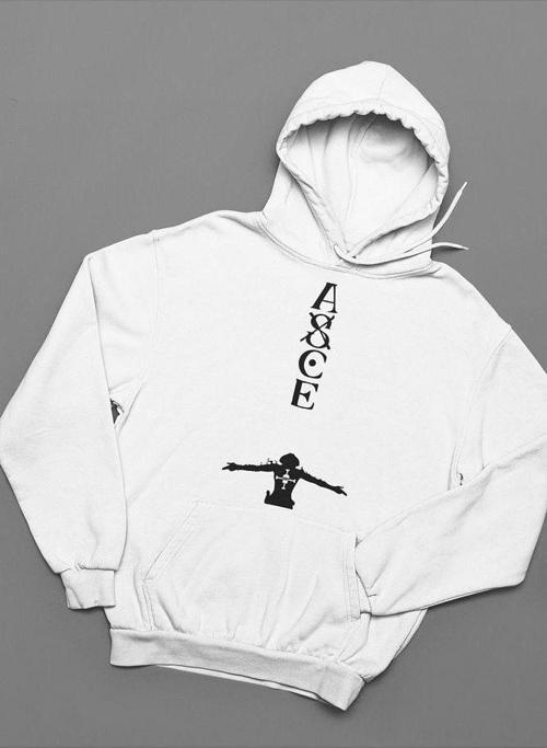 Asce Baskılı Unisex Oversize Anime Hoodie