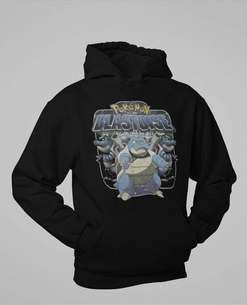 Pokemon Blastoise Baskılı Unisex Oversize Hoodie