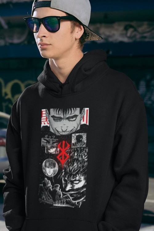Guts Anime Berserk Baskılı Unisex Oversize Hoodie