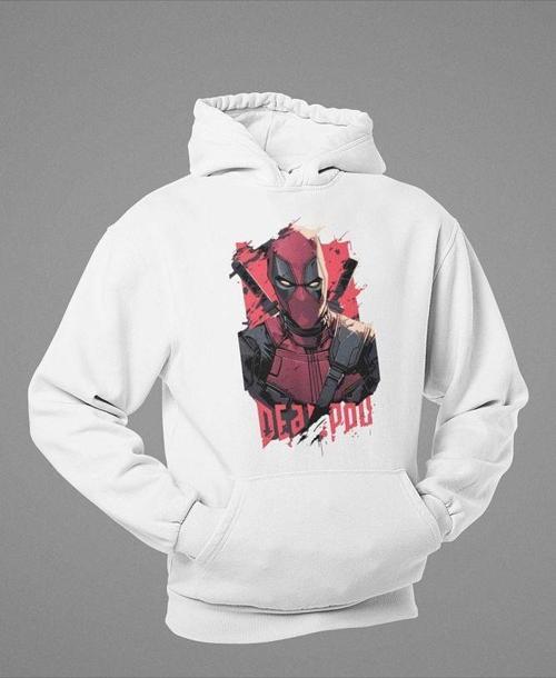 Tasarım Deadpool Baskılı Unisex  Oversize Marvel Hoodie
