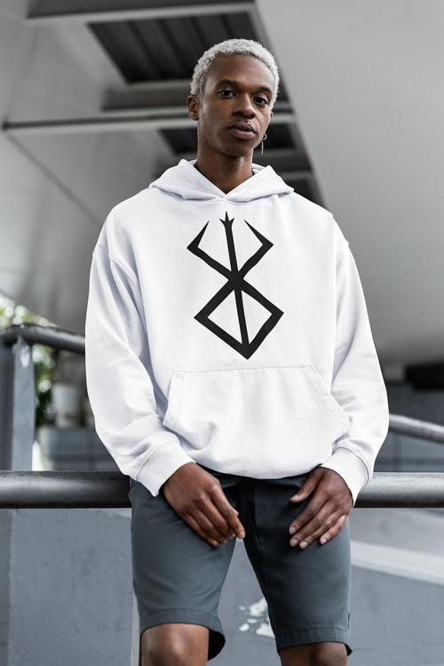 Anime Berserk Logo Baskılı Unisex Oversize Hoodie