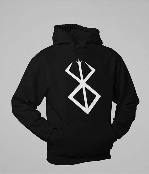 Anime Berserk Logo Baskılı Unisex Oversize Hoodie