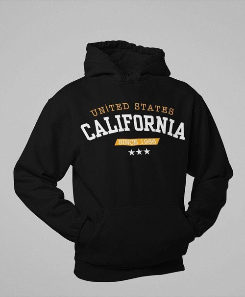 United States California Since 1986 Yazılı Unisex Oversize Hoodie