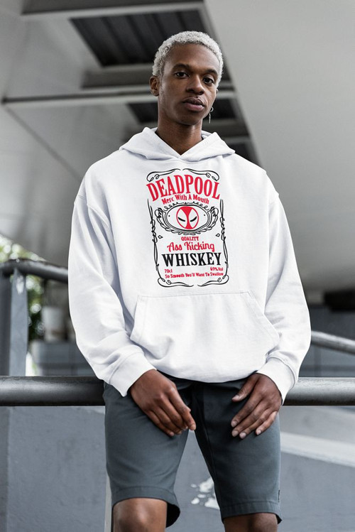 Deadpool Whiiskey Yazılı Unisex Oversize Hoodie