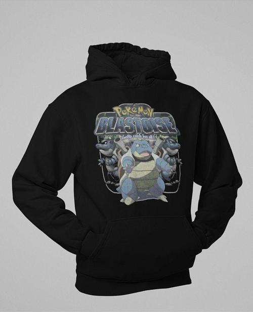 Pokemon Blastoise Baskılı Unisex Oversize Hoodie