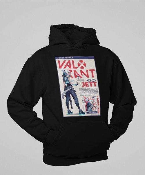 Valorant Jett Baskılı Unisex Oversize Hoodie