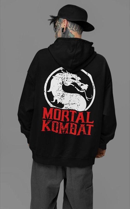 Mortal Kombat Baskılı Unisex Oversize Anime Hoodie