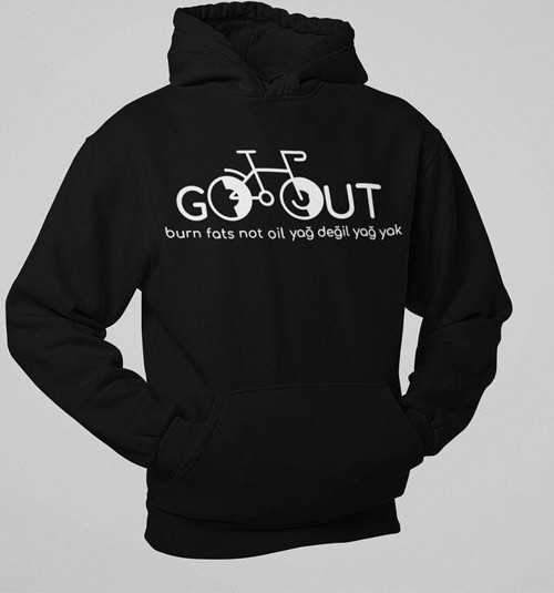 Burn Fats Not Oil Yazılı Unisex Oversize Yağ Değil Yağ Yak Yazılı Hoodie