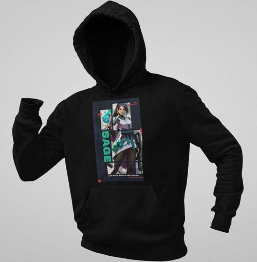 Vallorant Sage Oyun Karakteri Baskılı Unisex Oversize Hoodie