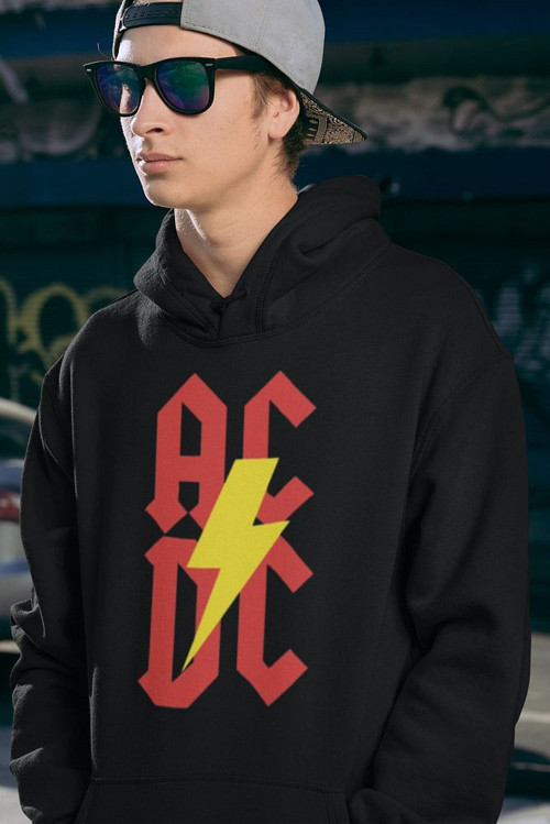 Rock Metal Müzik Grubu AC DC Baskılı Unisex Oversize Hoodie