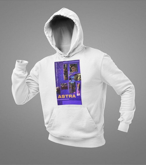 Vallorant Astra Smoke Karakter Baskılı Unisex Oversize Hoodie
