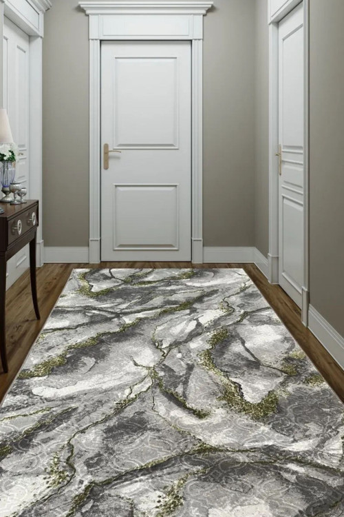 Frt Makinede Yıkanabilir Kaymaz Taban Modern Embos Baskılı Yolluk Koridor Salon Mutfak Halısı