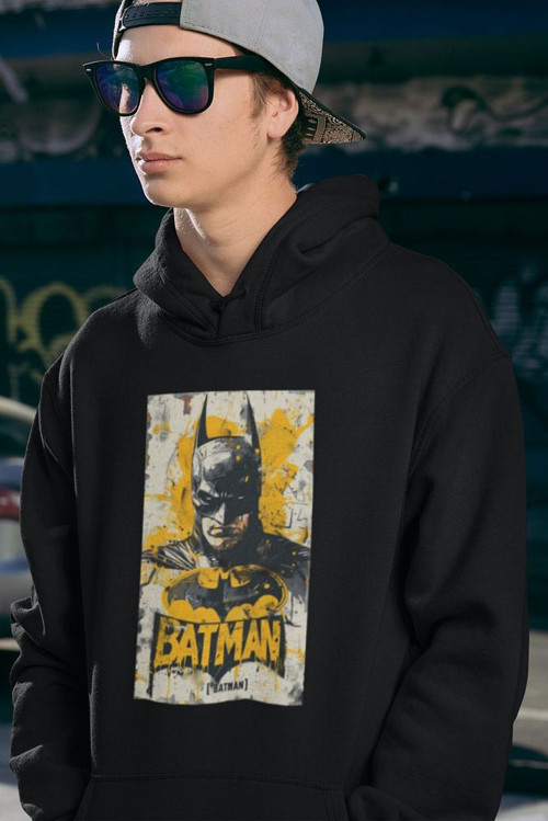 Batman Baskılı Unisex Oversize DC Hoodie