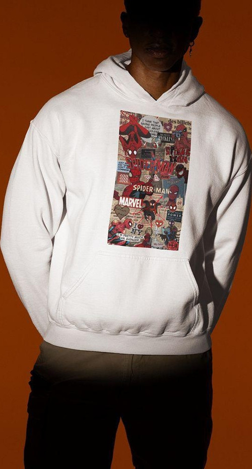 Örümcek Adam Temalı Unisex Oversize Karikatür Hoodie