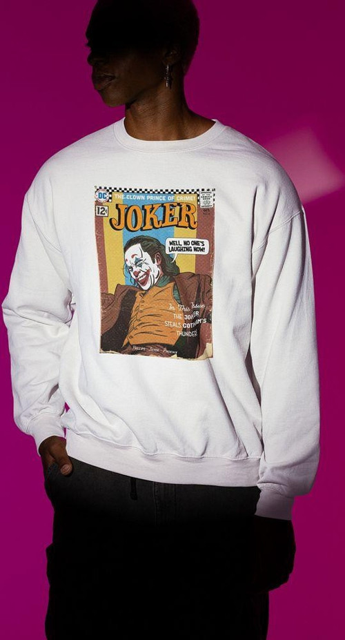 Tasarım Joker Dergi Kapağı DC Karakter Baskılı Unisex Oversize Sweatshirt