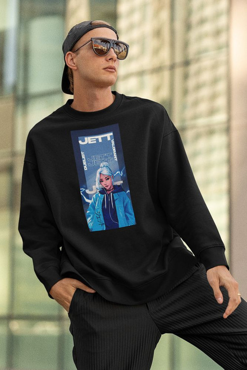 Valorantt Jeett Karakter Baskılı Unisex Oversize Sweatshirt