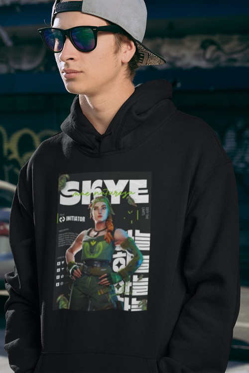 Oyun Karakteri Baskılı Unisex Hoodie, Oversize Skye Sweatshirt
