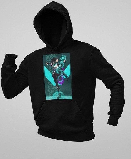 Sage Heal Karakter Baskılı Unisex Oversize Vvalorant Hoodie