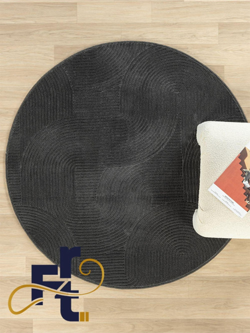 Merinos Yuvarlak Joy Rölyef Kaymaz Taban Kesme Halı Yolluk