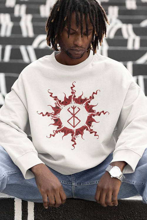 Tasarım Anime Berserk Baskılı Unisex Oversize Sweatshirt