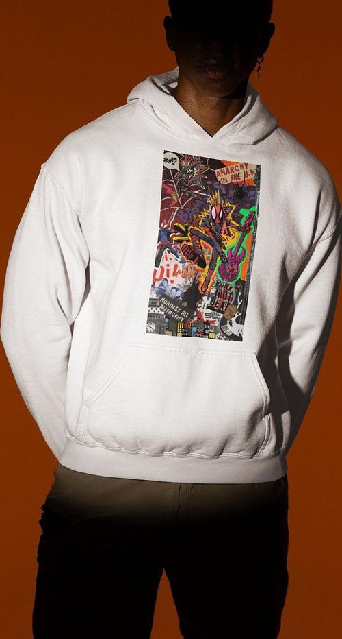 Spider-Man Baskılı Unisex Oversize Spider-Punk Hoodie