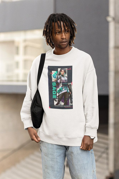 Sage Baskılı Unisex Oversize Vallorant Oyun Karakter Sweatshirt