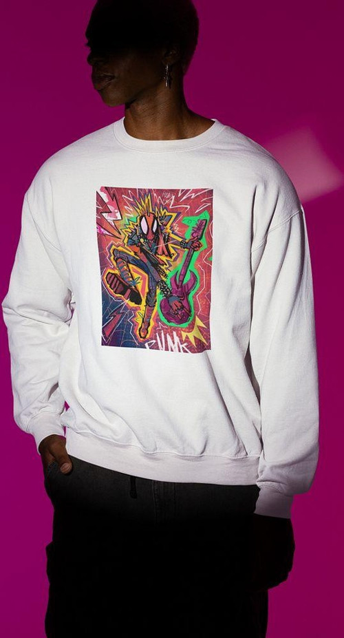 Spider Punk Baskılı Unisex Oversize Sweatshirt