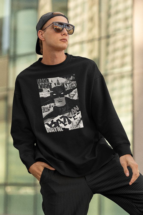 Tasarım Batman DC Baskılı Unisex Oversize Dark Night Sweatshirt