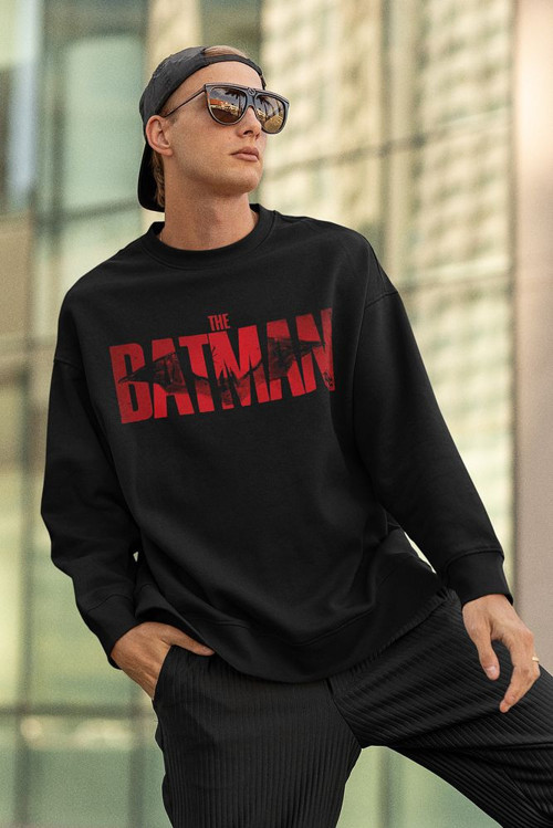 The Batman Tasarım Yazılı Unisex Oversize Sweatshirt