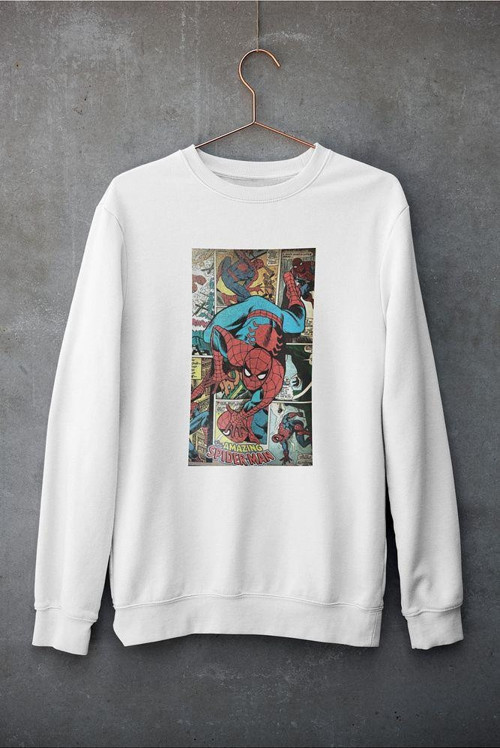 The Amazing Spider-Man Baskılı Unisex Oversize Marvel Sweatshirt