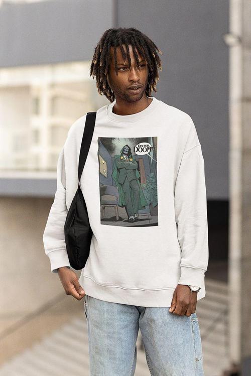 Doctor Doom Baskılı Unisex Oversize Marvel Sweatshirt