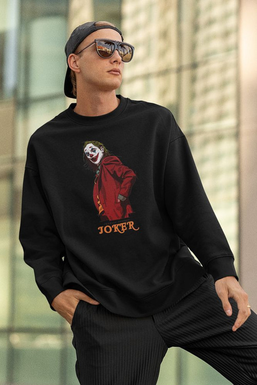 Dc Karakter Baskılı Unisex Oversize Joker Sweatshirt