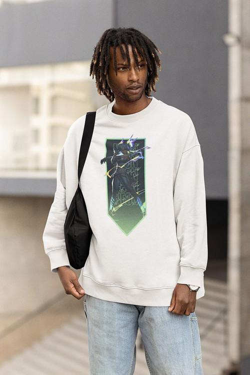 Neon Tasarım Baskılı Unisex Oversize Vvalorant Sweatshirt