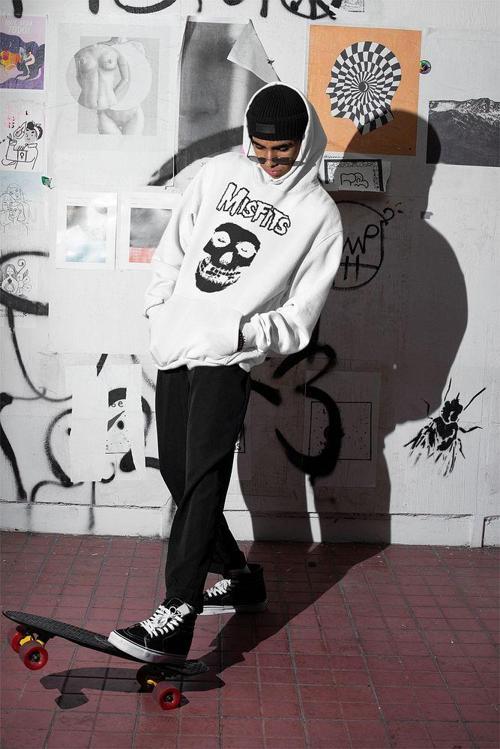 Misfits Müzik Grubu Baskılı Unisex Oversize Hoodie